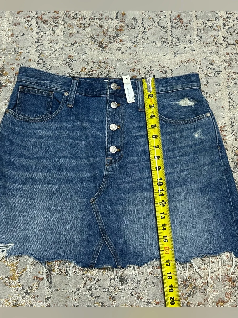 MADEWELL rigid denim A line Jean skirt size 32 NEW